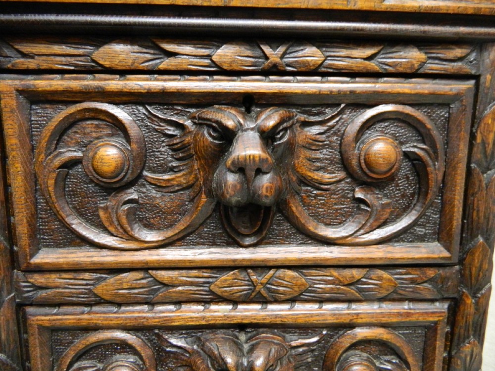 carved oak Davenport View IX