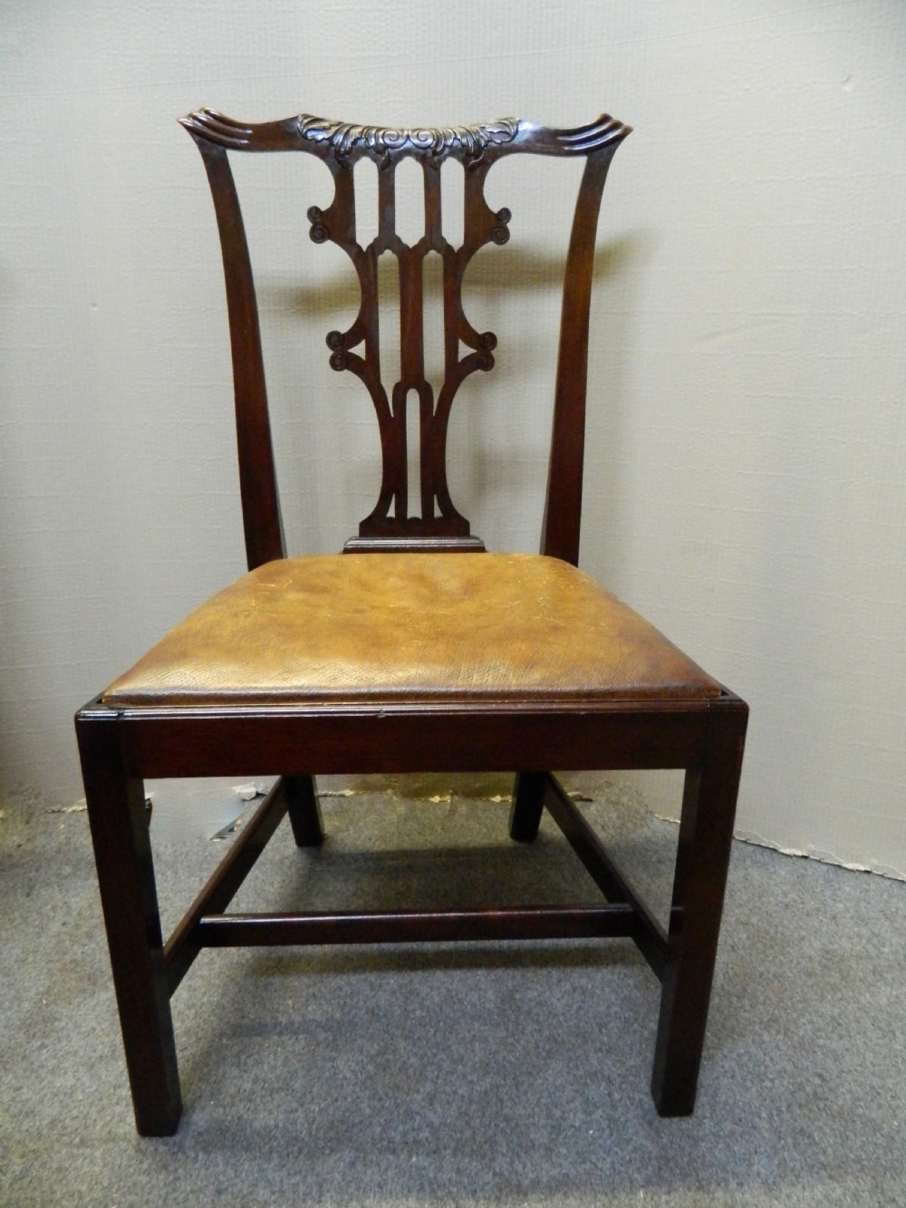 set of 10 mahogany dining chairs View II