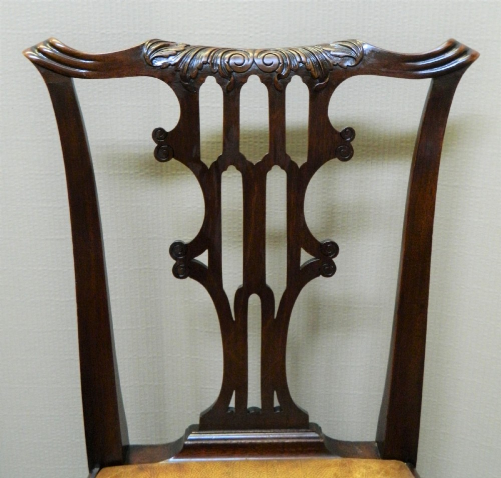 set of 10 mahogany dining chairs View III