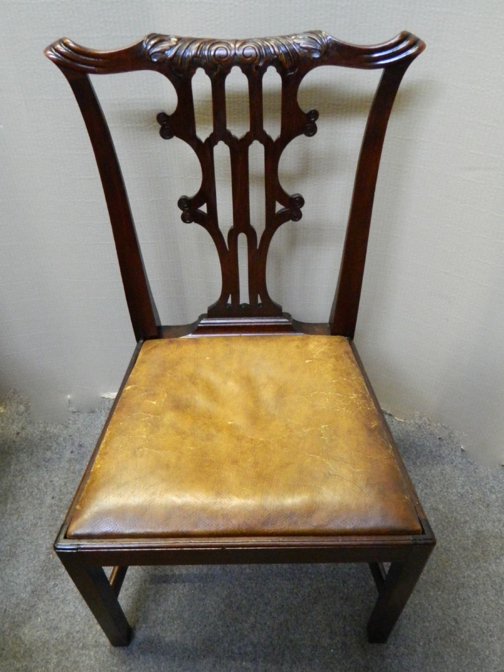 set of 10 mahogany dining chairs View IV