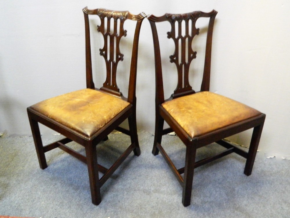 set of 10 mahogany dining chairs View V