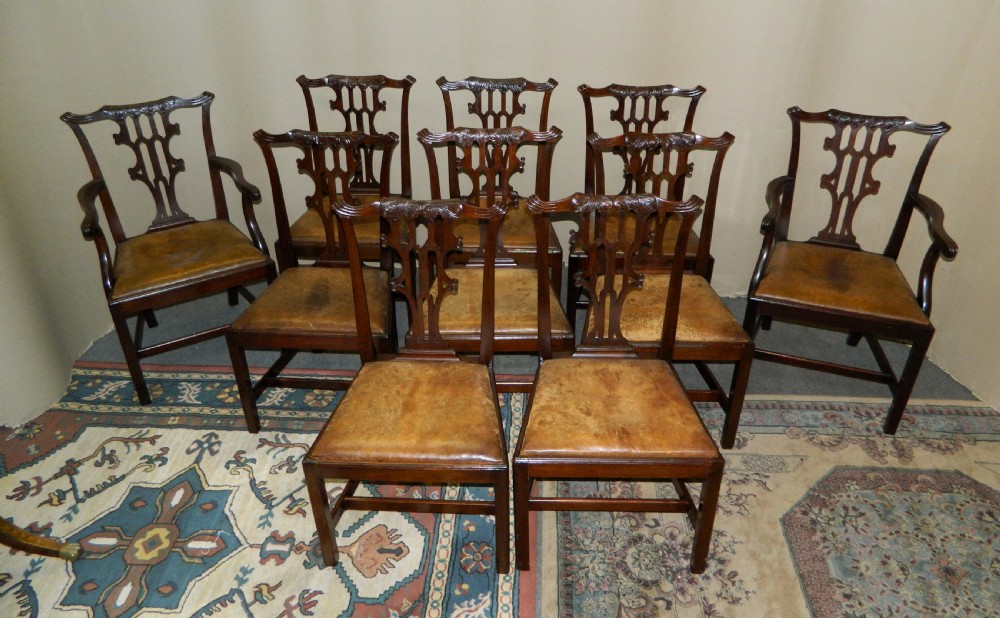 set of 10 mahogany dining chairs View VII
