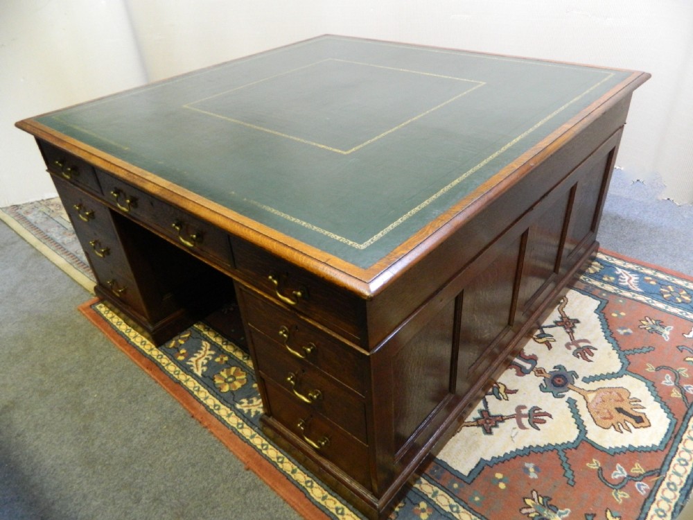 Large oak partners desk - Holland & Sons, London View V