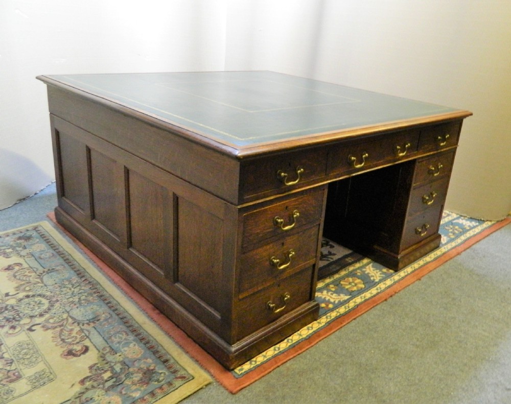 Large oak partners desk - Holland & Sons, London View VII
