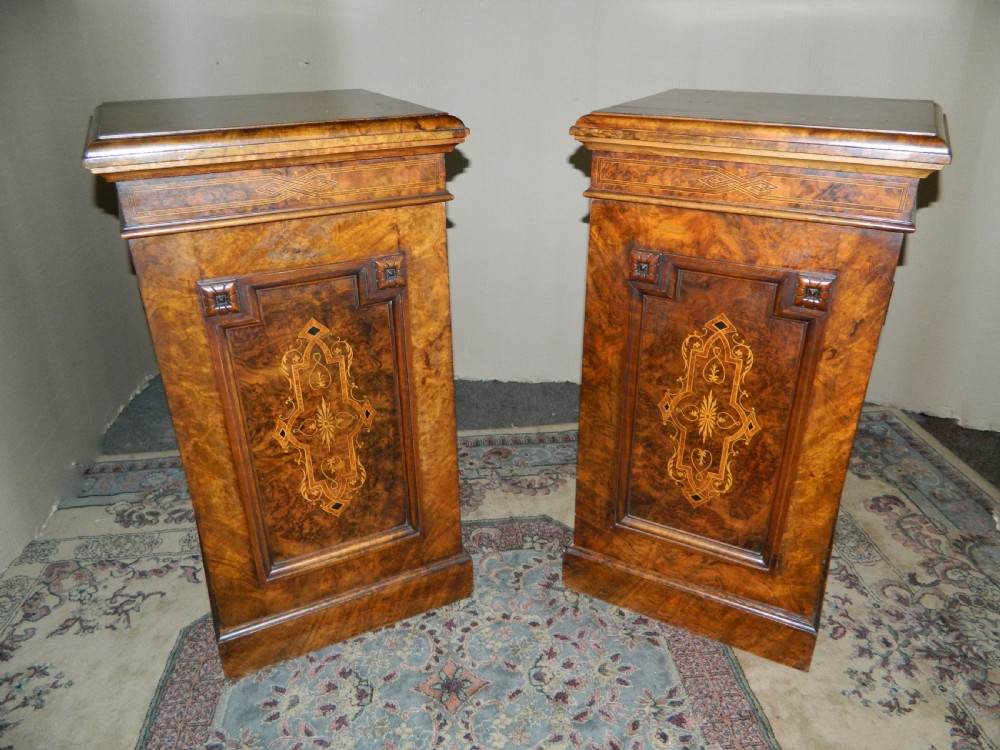 Pair of walnut bedside cabinets
