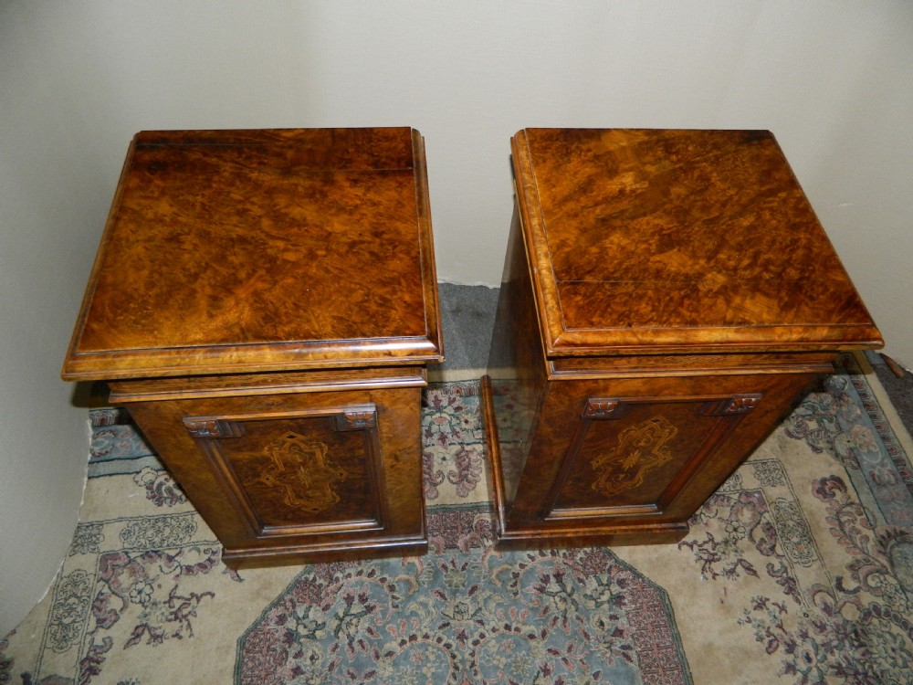 Pair of walnut bedside cabinets View VI