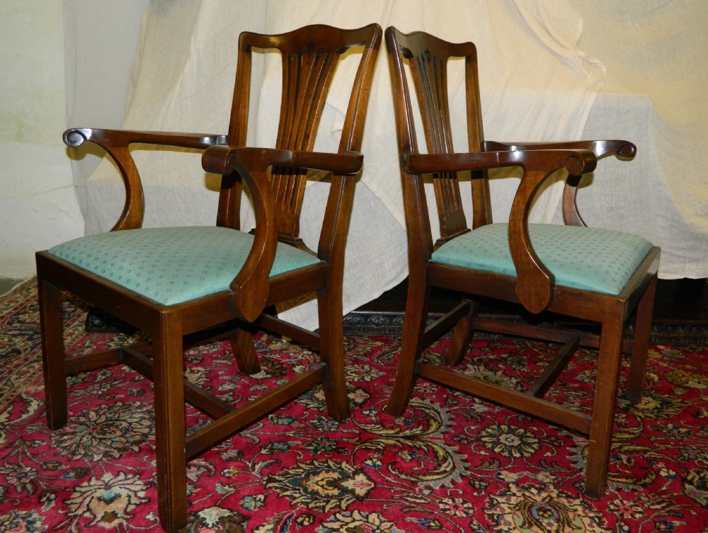 set of 10 mahogany dining chairs View V