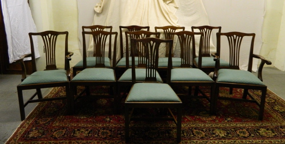 set of 10 mahogany dining chairs View VII