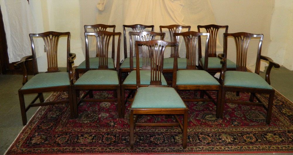 set of 10 mahogany dining chairs View VIII