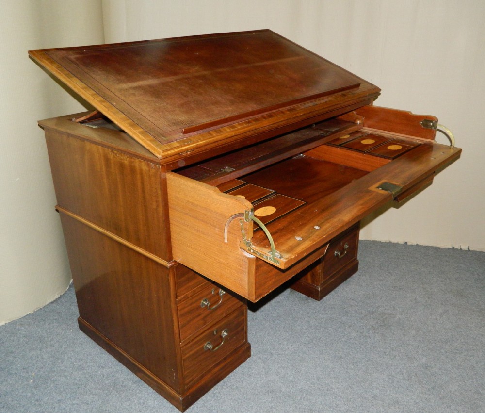 Georgian mahogany architects desk View IV