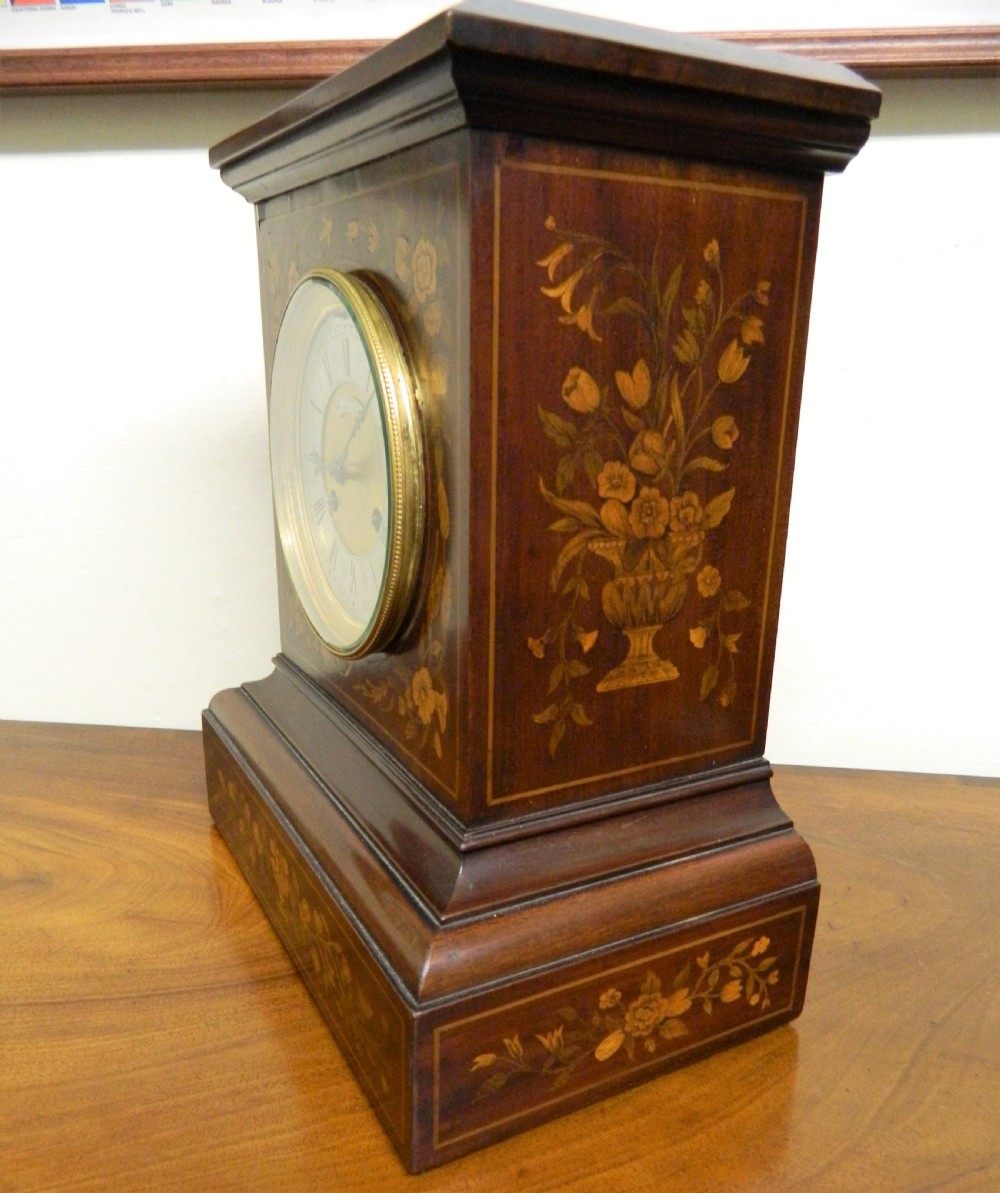  walnut marquetry mantel clock View IV
