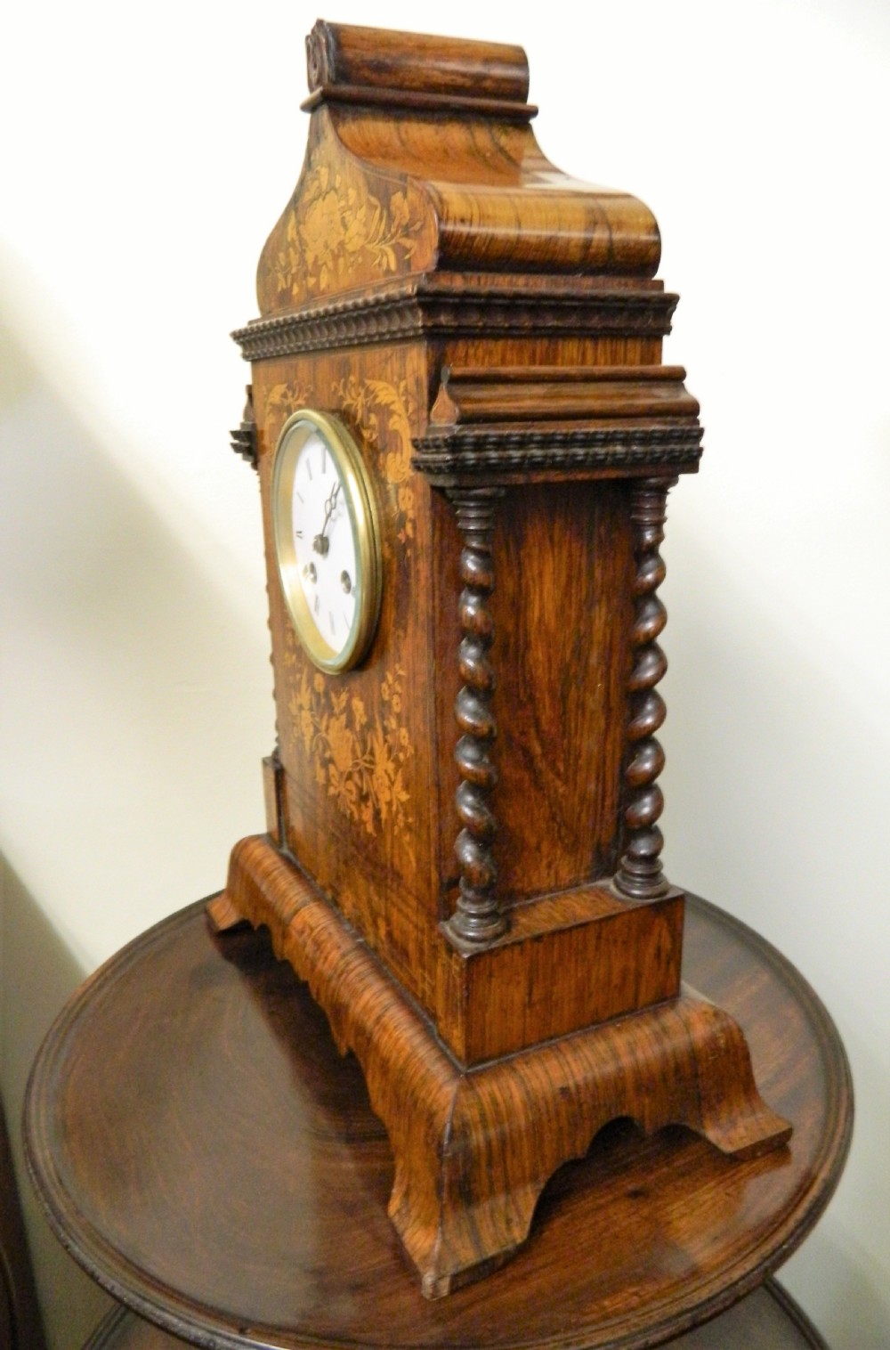 inlaid rosewood mantel / bracket clock View V