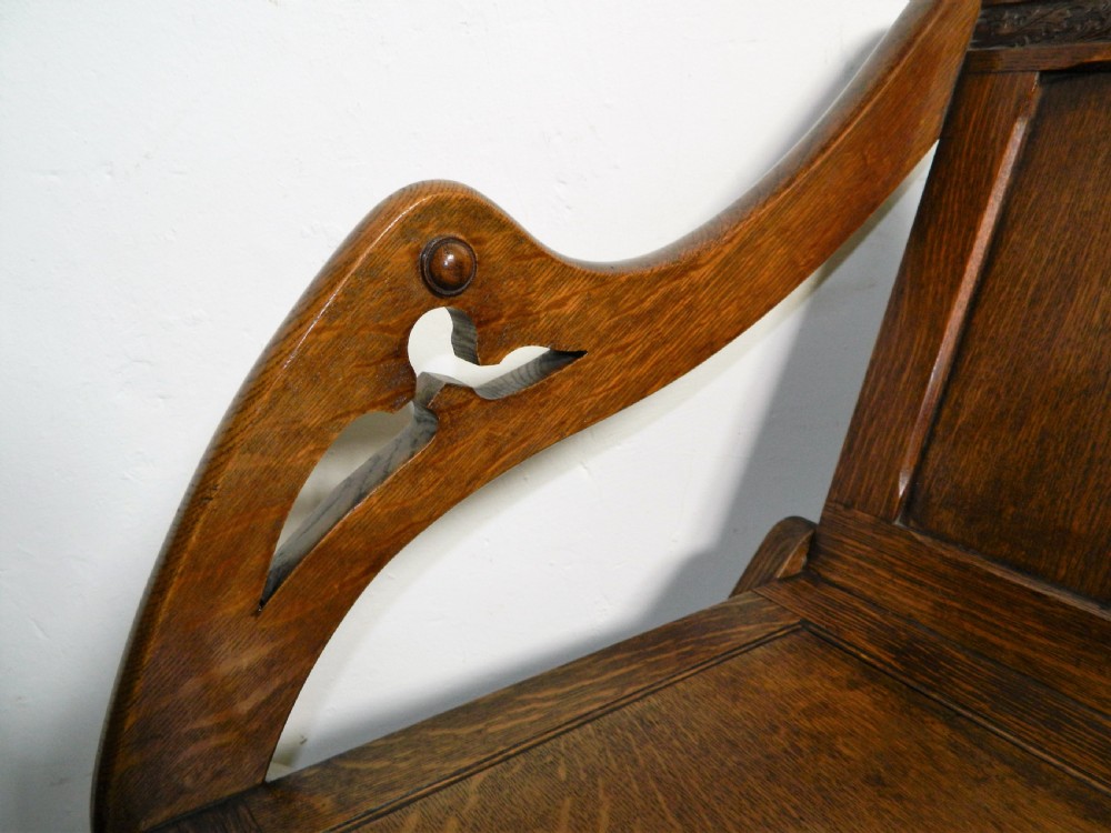 pair of oak Glastonbury chairs / hall chairs View VI