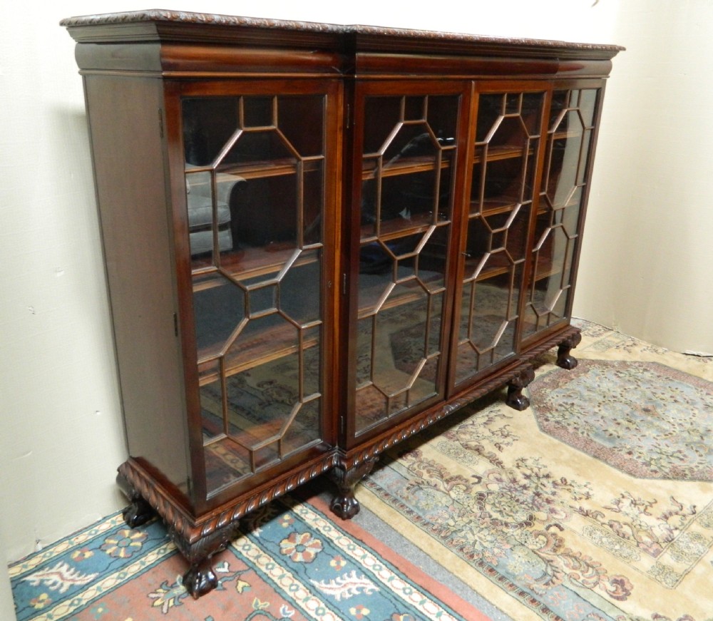 mahogany breakfront bookcase  View III