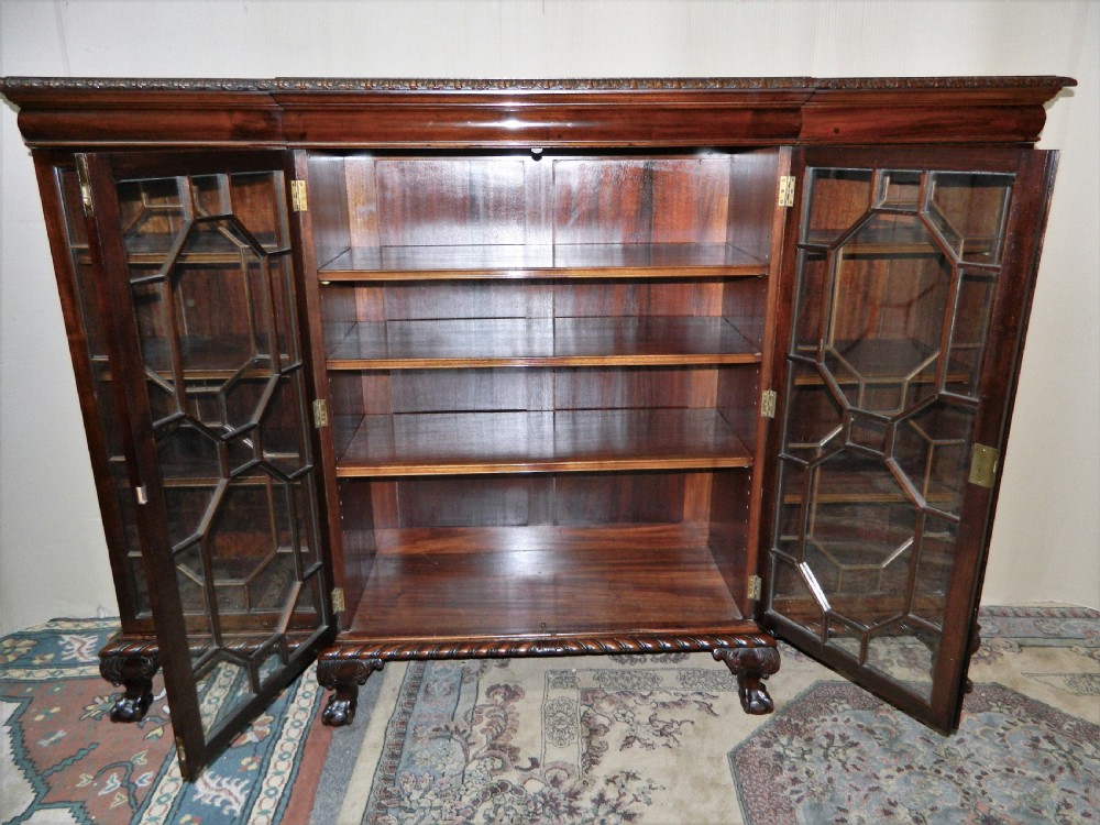 mahogany breakfront bookcase  View VI