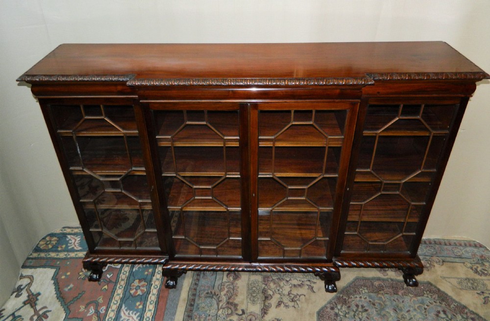 mahogany breakfront bookcase  View VII