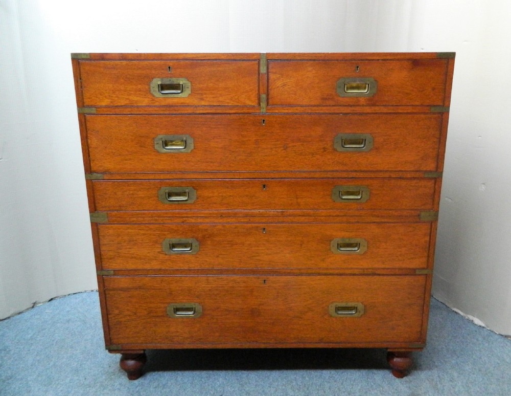 Teak military campaign chest of drawers - Army & Navy