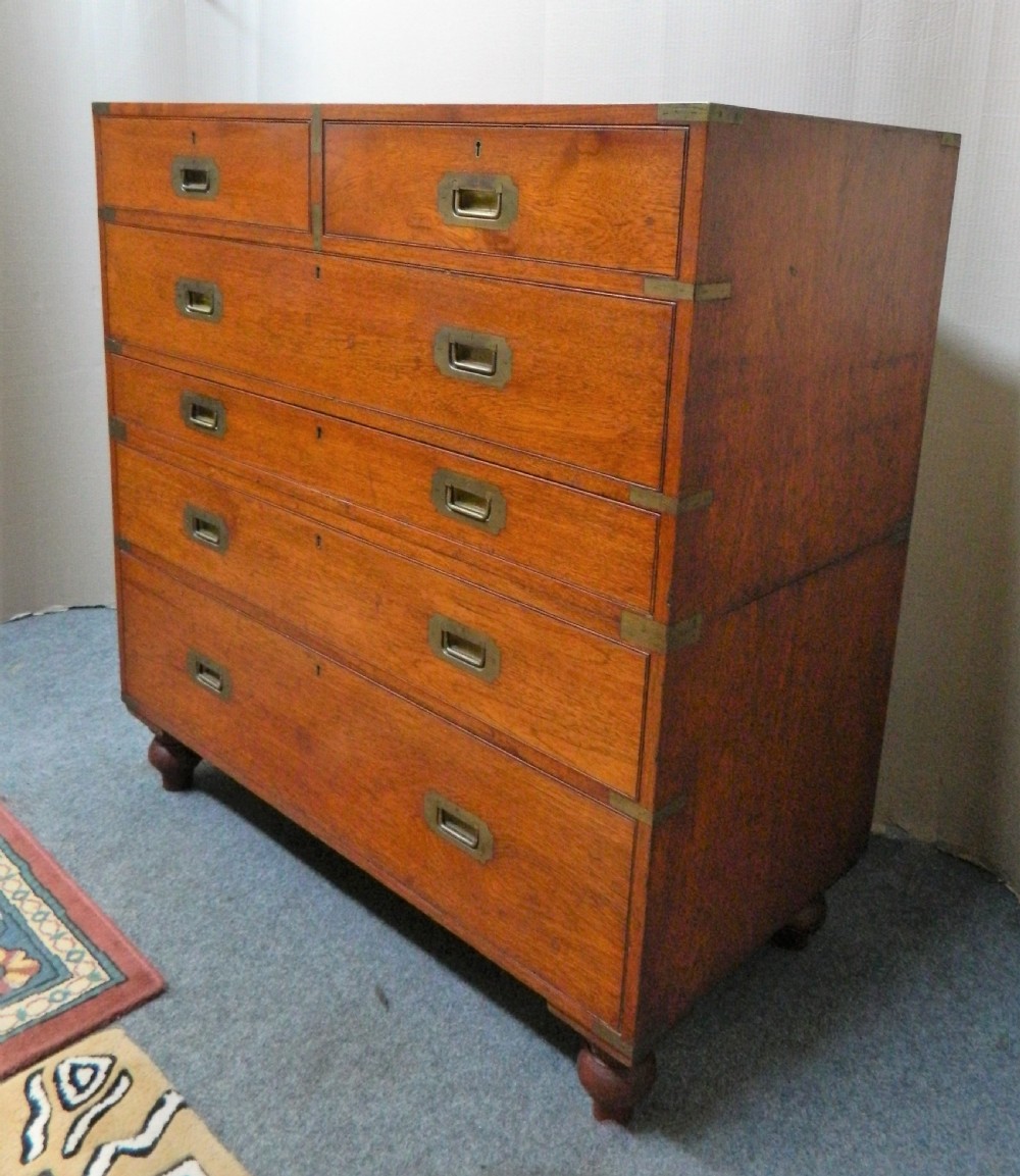 Teak military campaign chest of drawers - Army & Navy View IV