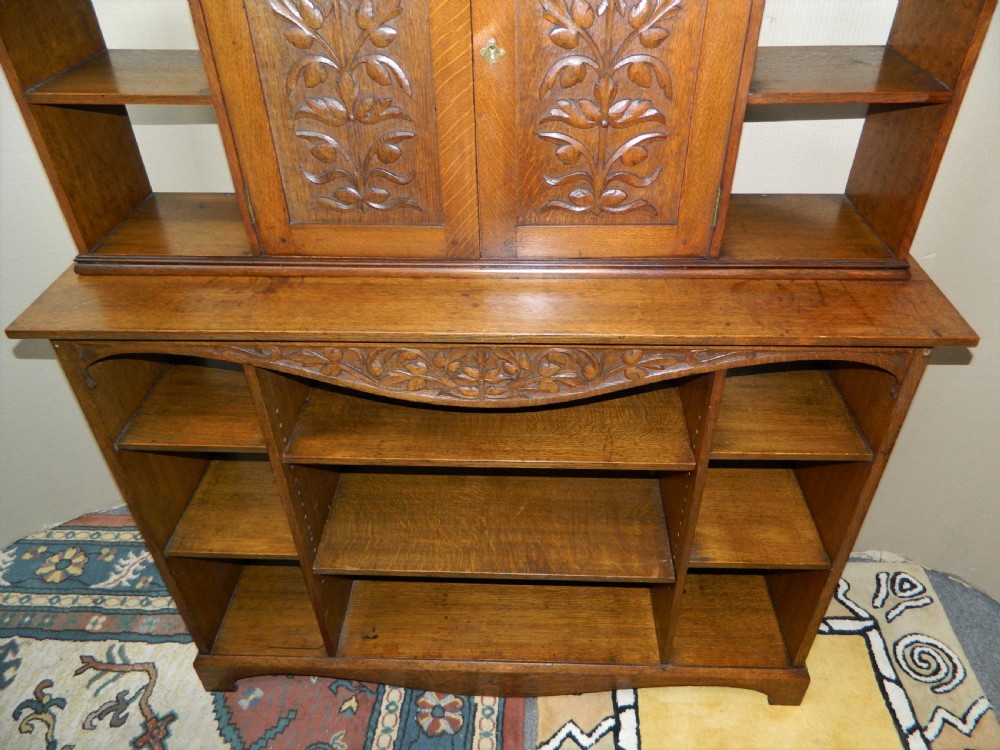 Arts & Crafts oak bookcase View III