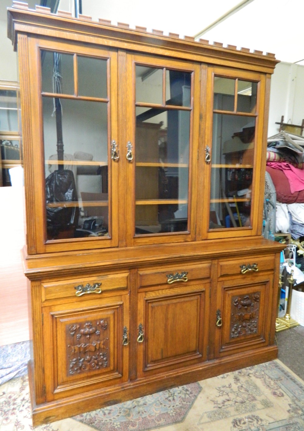 Arts & Crafts oak bookcase View II