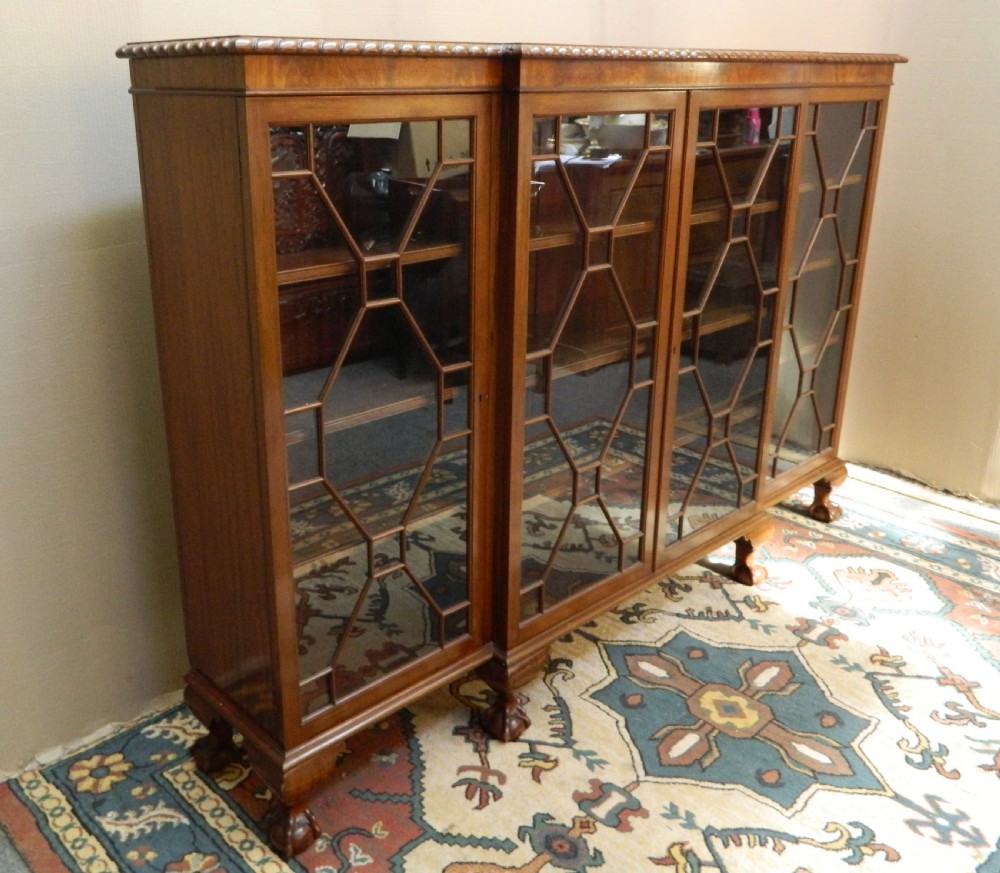 Mahogany breakfront bookcase  View III