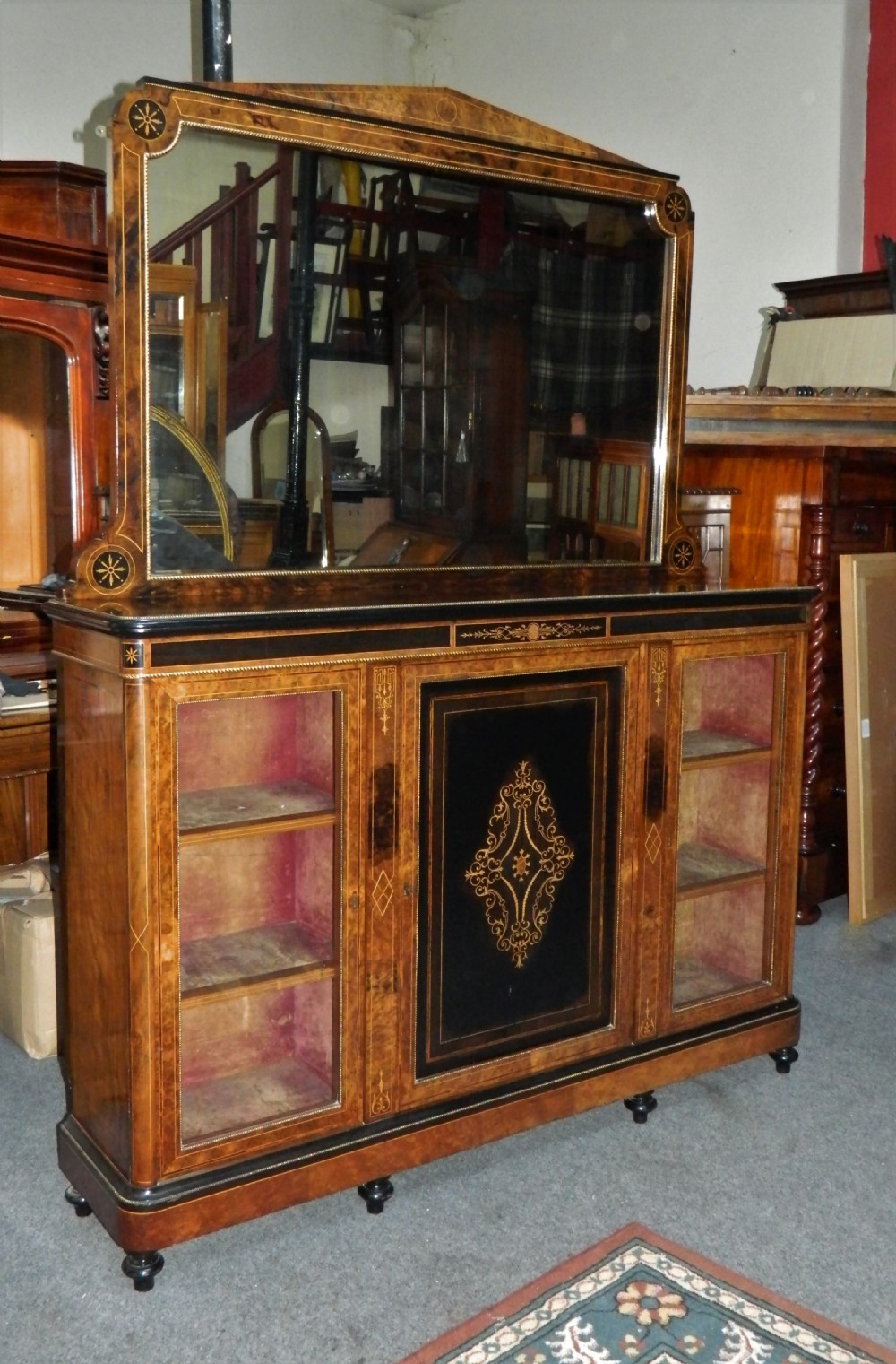 inlaid walnut & ebonised credenza  View III