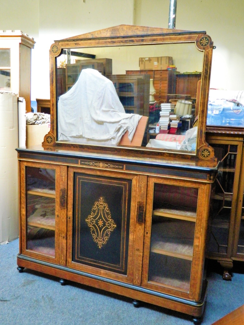 inlaid walnut & ebonised credenza  View IV