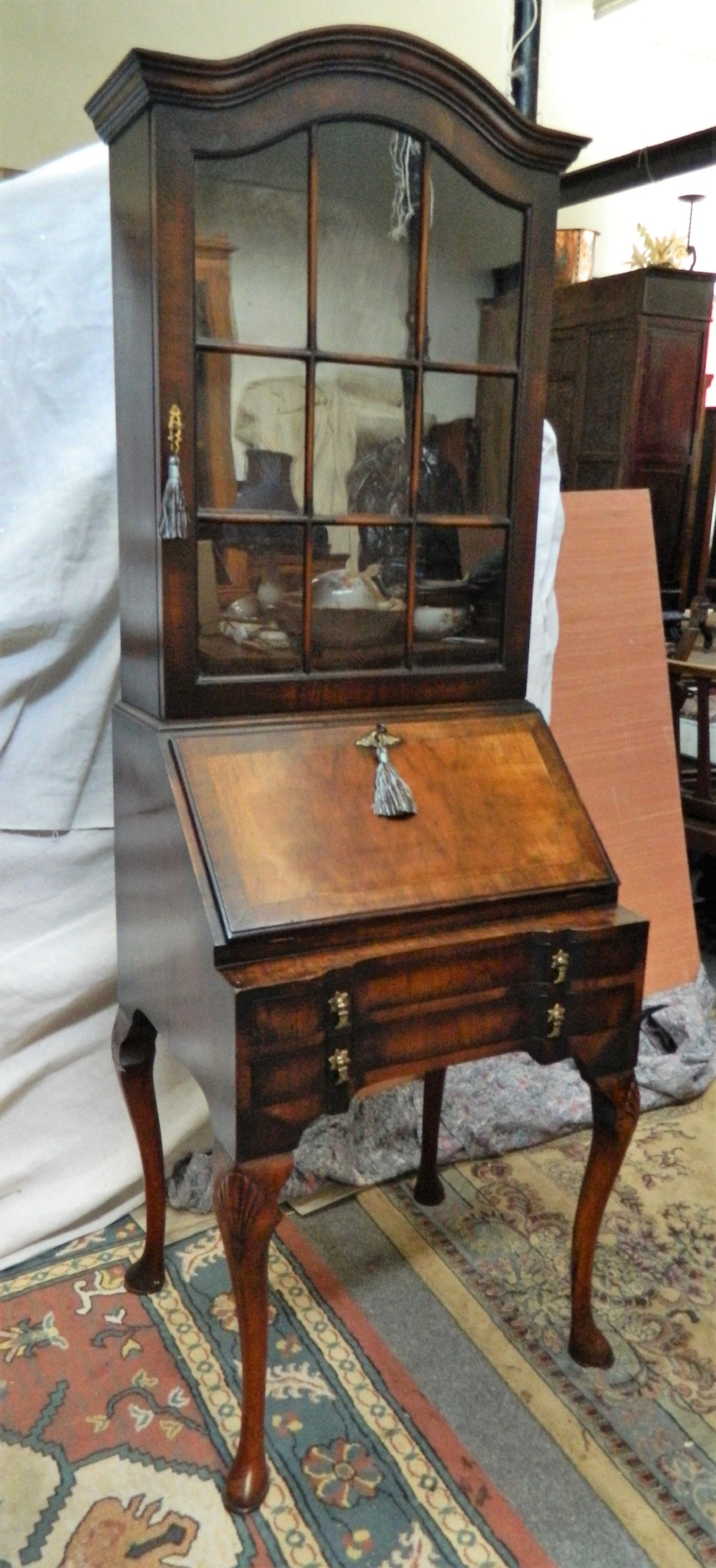 walnut bureau bookcase 