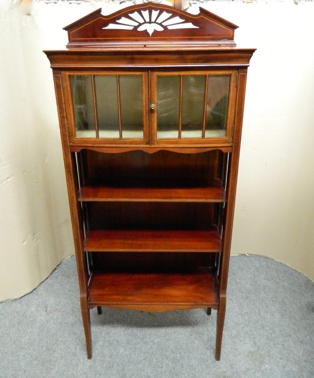 Art Nouveau mahogany cabinet bookcase View II