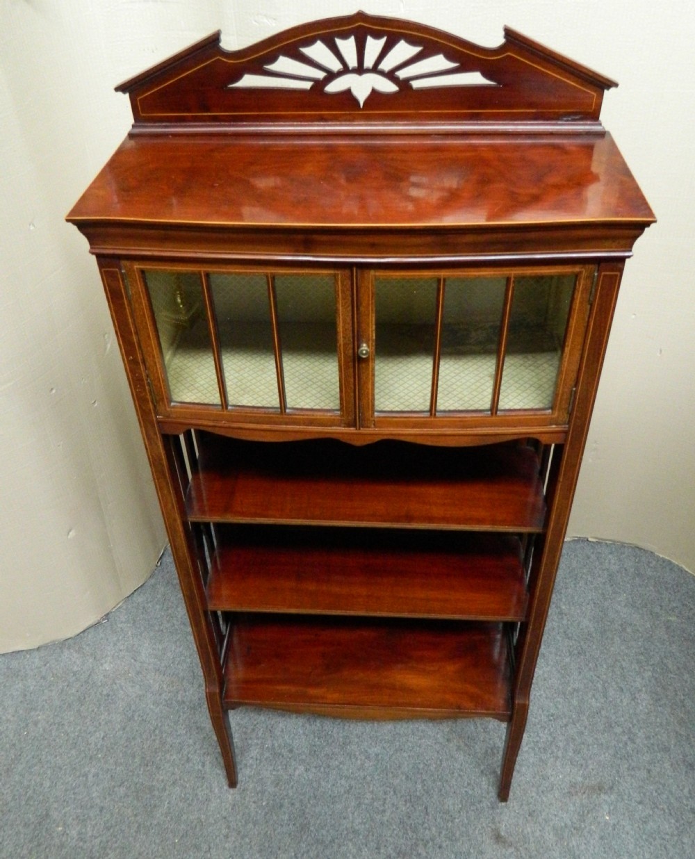 Art Nouveau mahogany cabinet bookcase View III