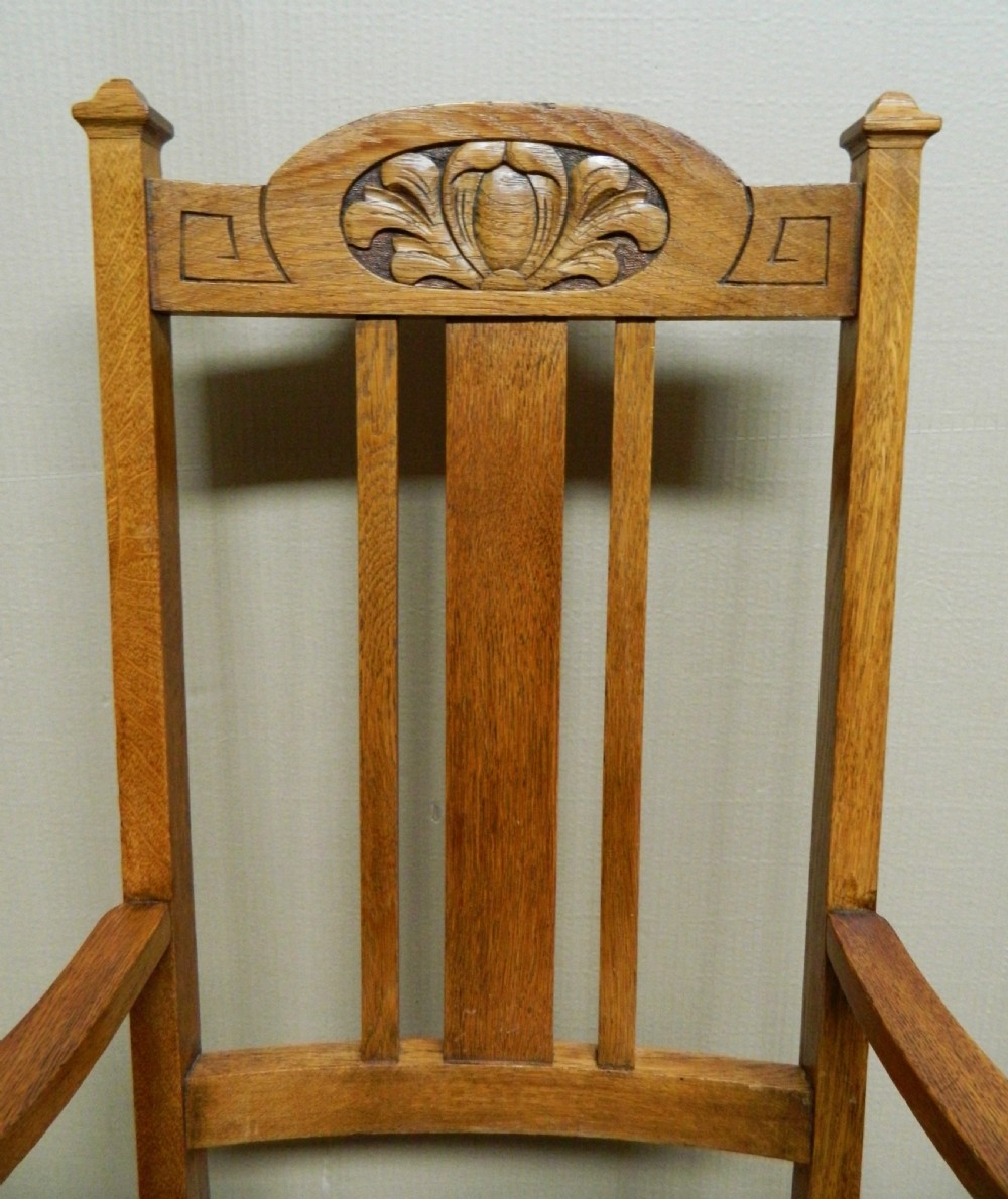 Set of 6 oak Arts & Crafts dining chairs View IV