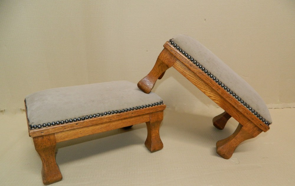 pair of oak Arts & Crafts foot stools