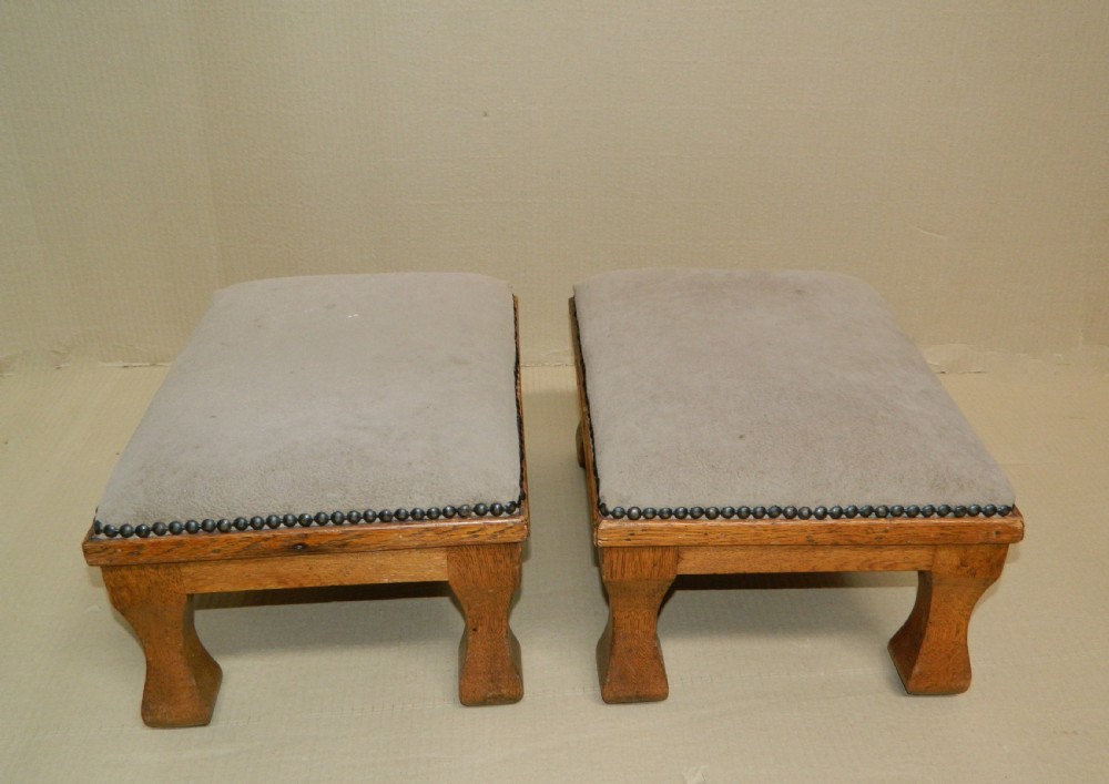 pair of oak Arts & Crafts foot stools View IV