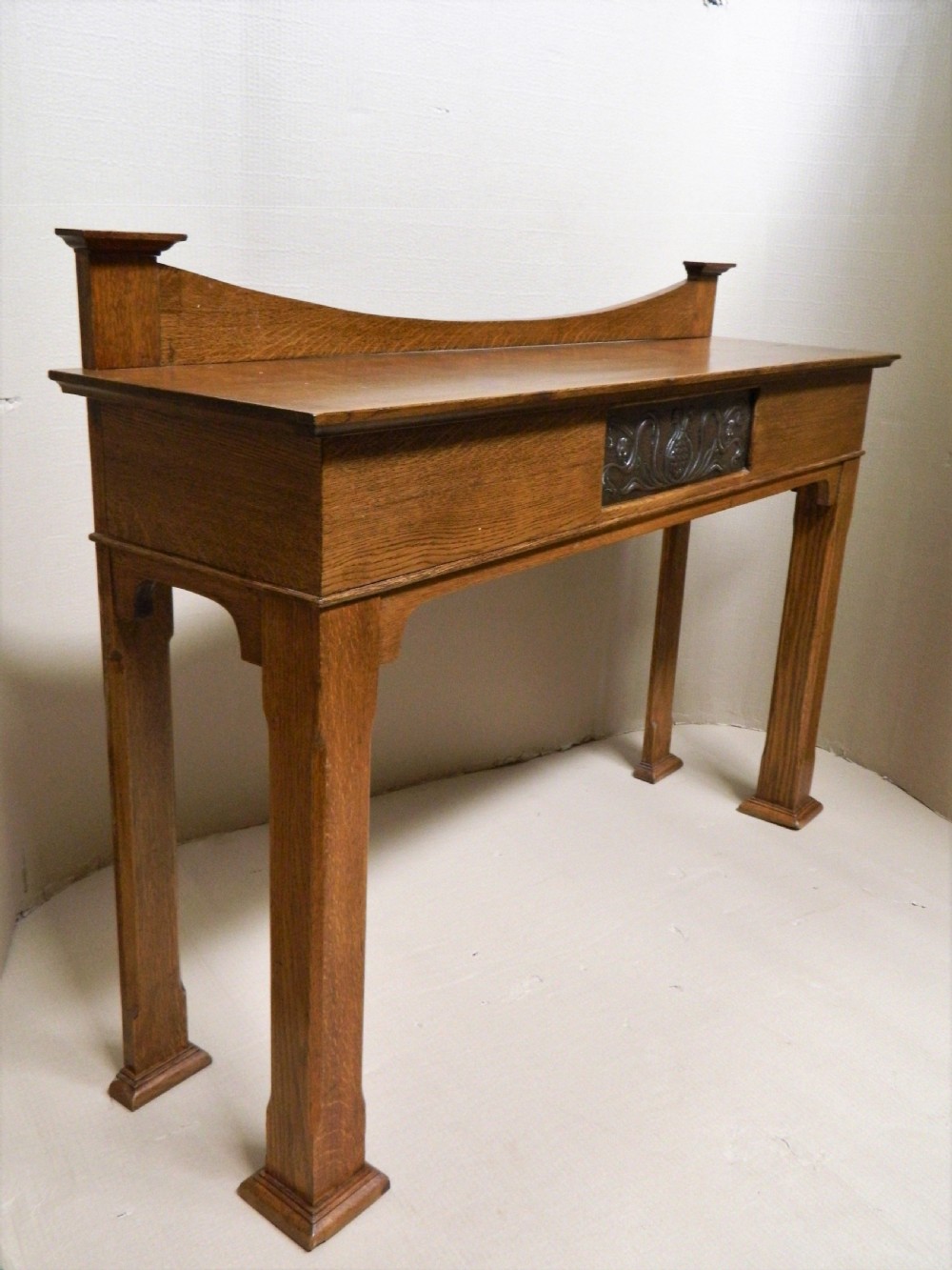 Arts & Crafts oak console table View IV