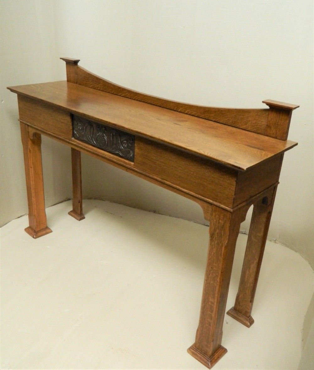 Arts & Crafts oak console table View V