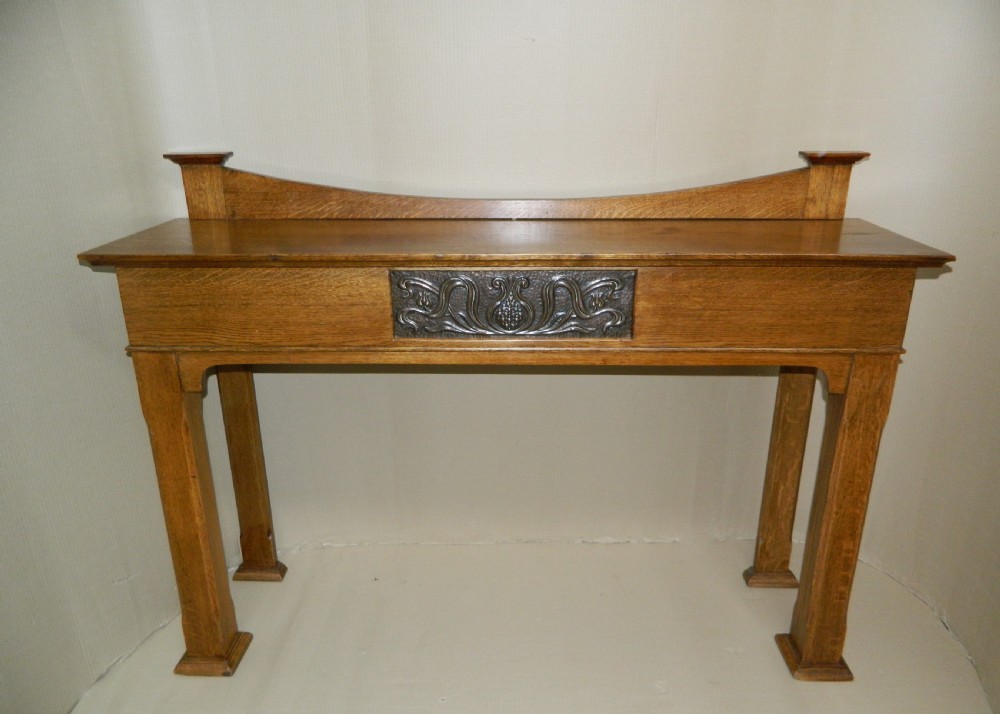 Arts & Crafts oak console table View VII
