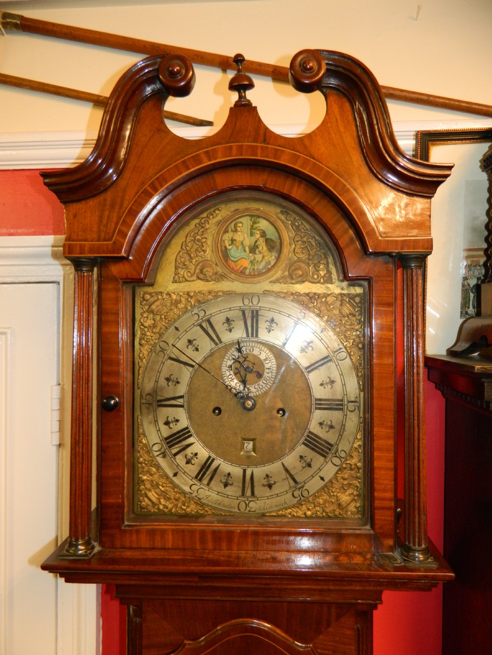 mahogany 8 day longcase grandfather clock View II