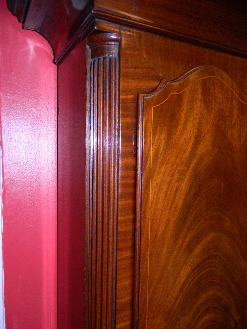 mahogany 8 day longcase grandfather clock View VI