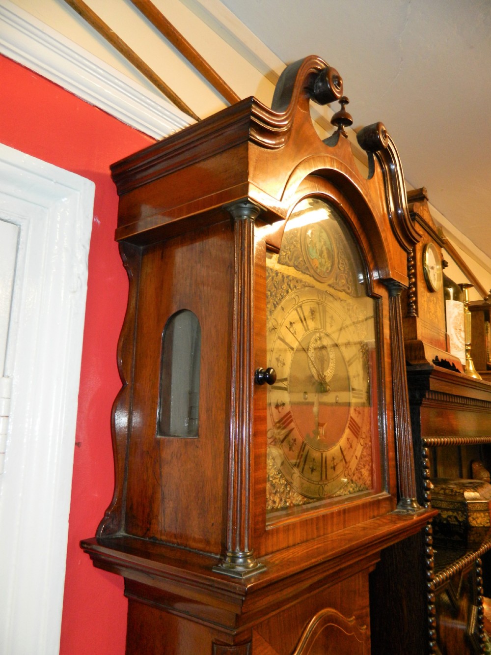 mahogany 8 day longcase grandfather clock View VII