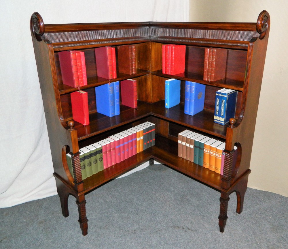 mahogany corner bookcase