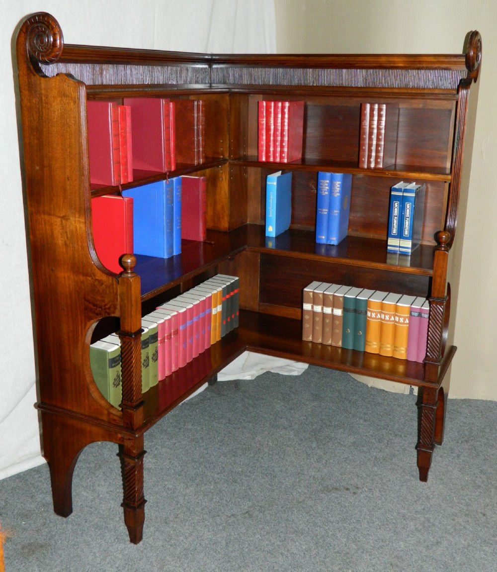 mahogany corner bookcase View II