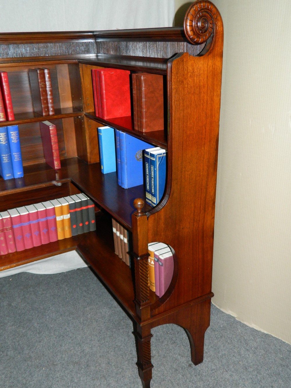 mahogany corner bookcase View III