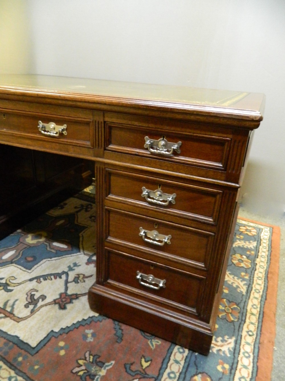 Mahogany partners desk - Maple & Co View VIII