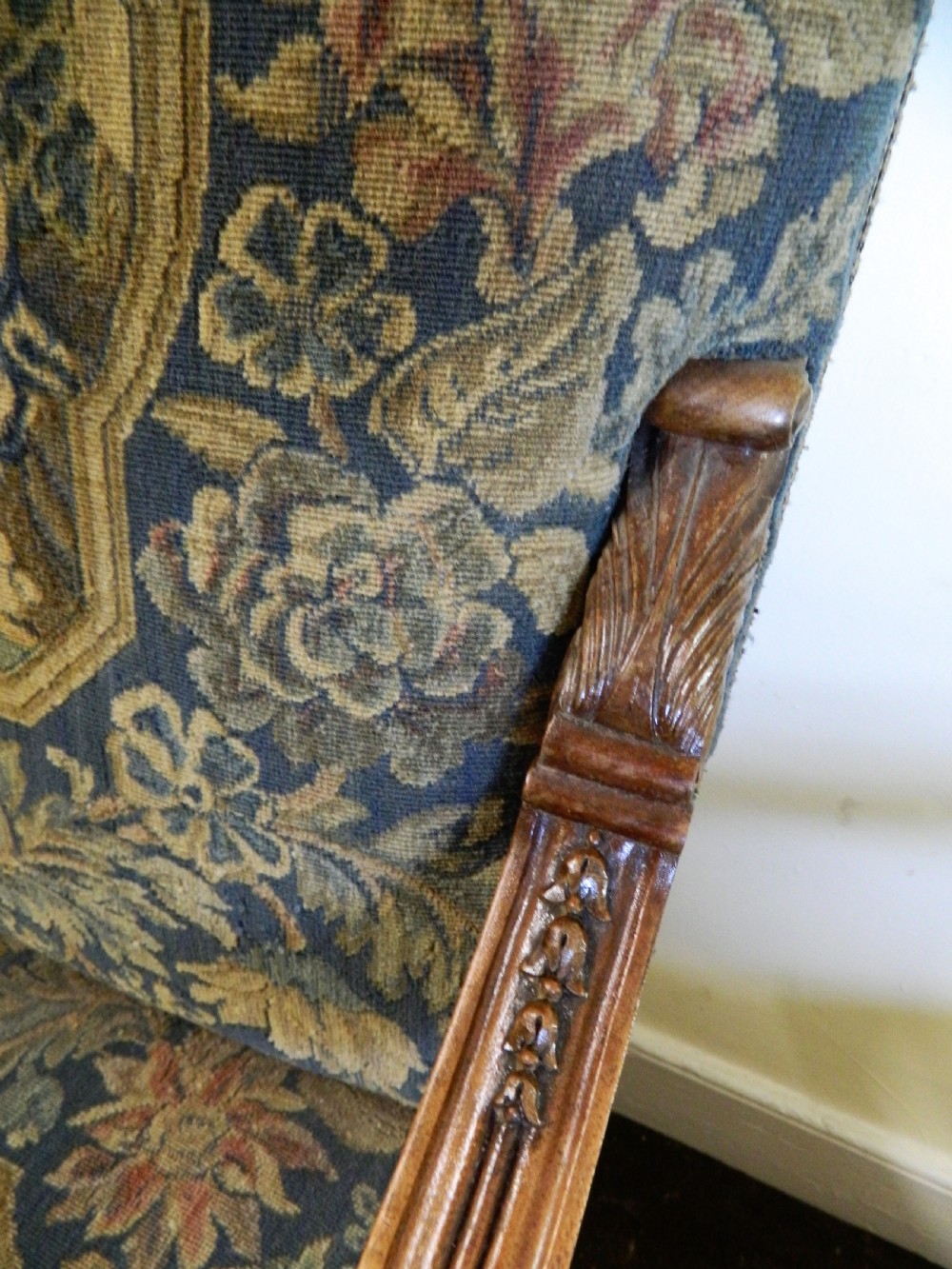 large pair of tapestry armchairs View IV