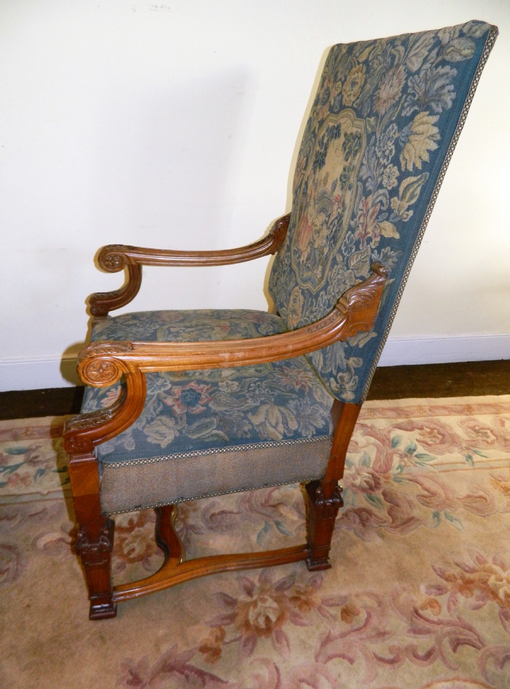 large pair of tapestry armchairs View V