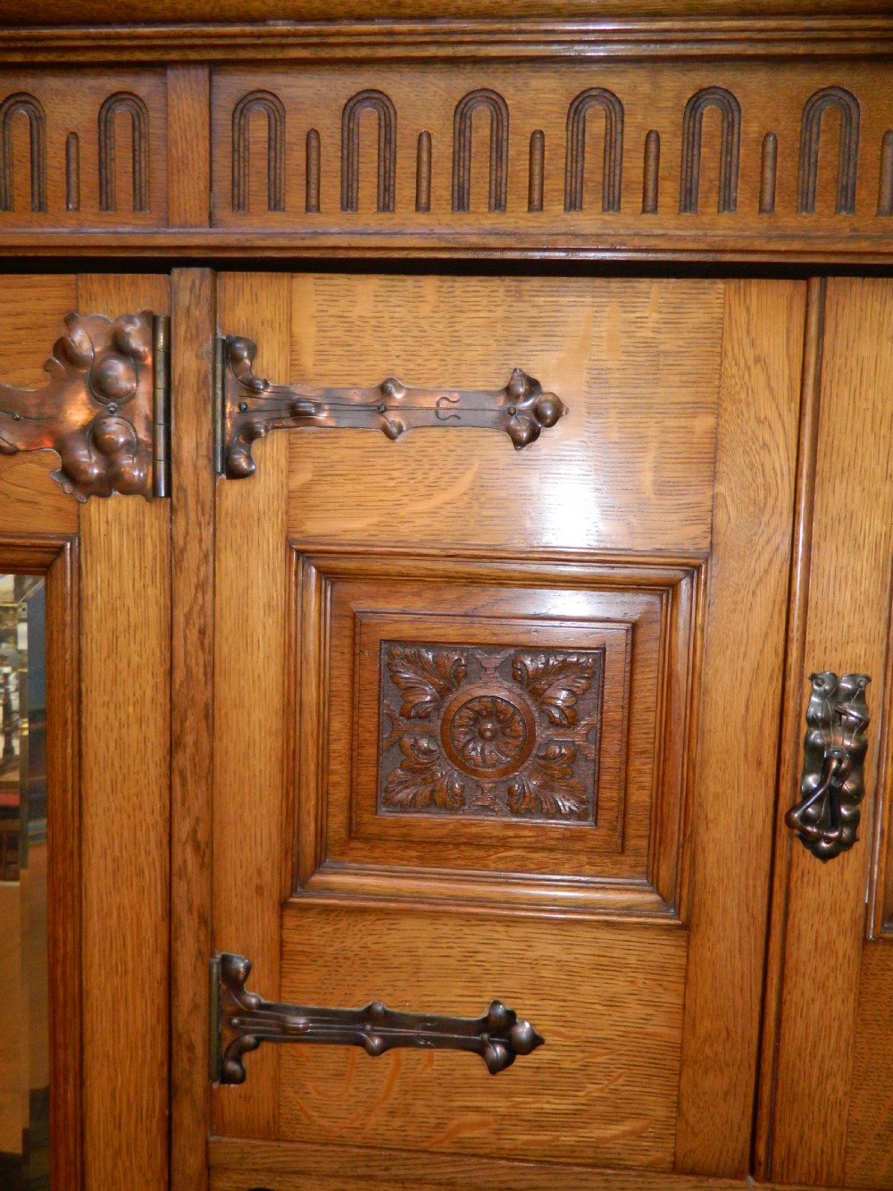 Arts & Crafts oak wardrobe View II