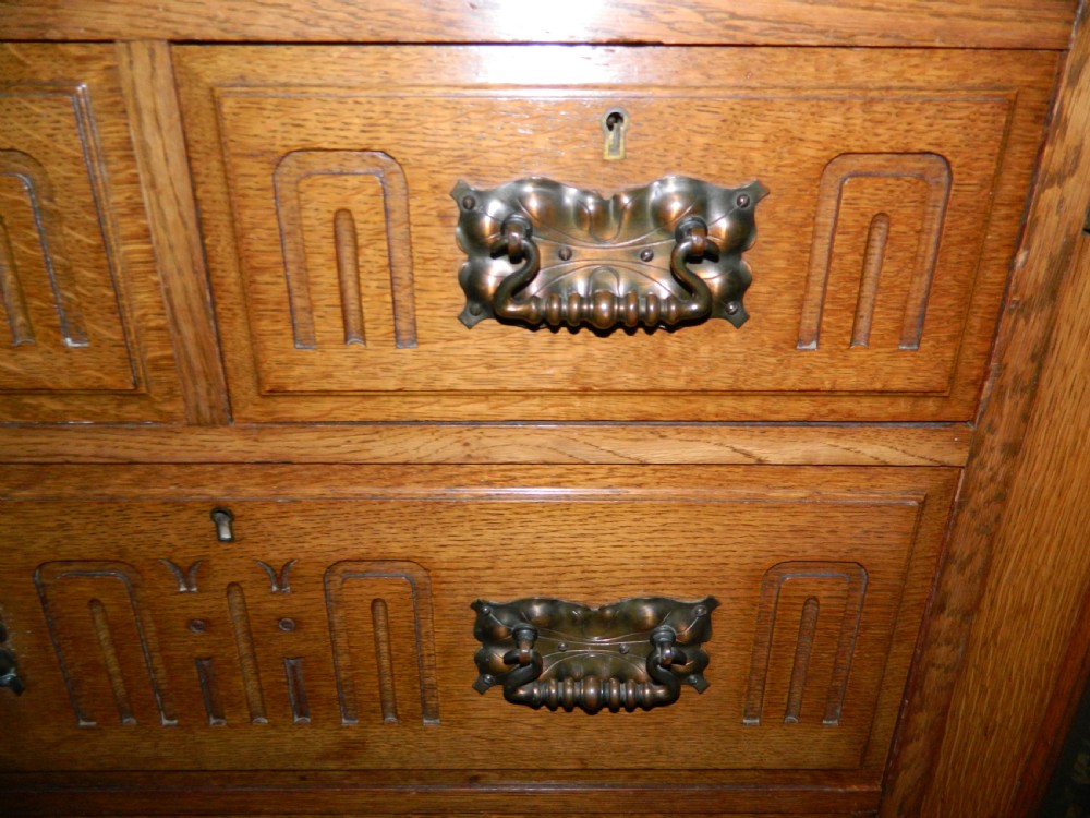 Arts & Crafts oak wardrobe View IX