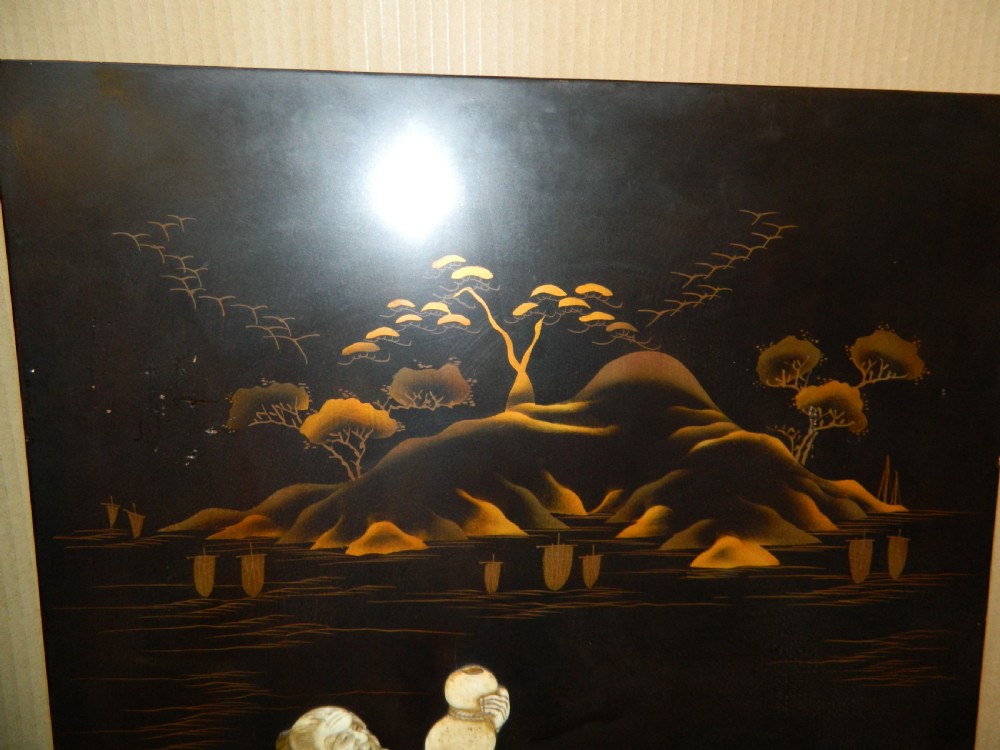 pair of Japanese Shibayama wall panels View V