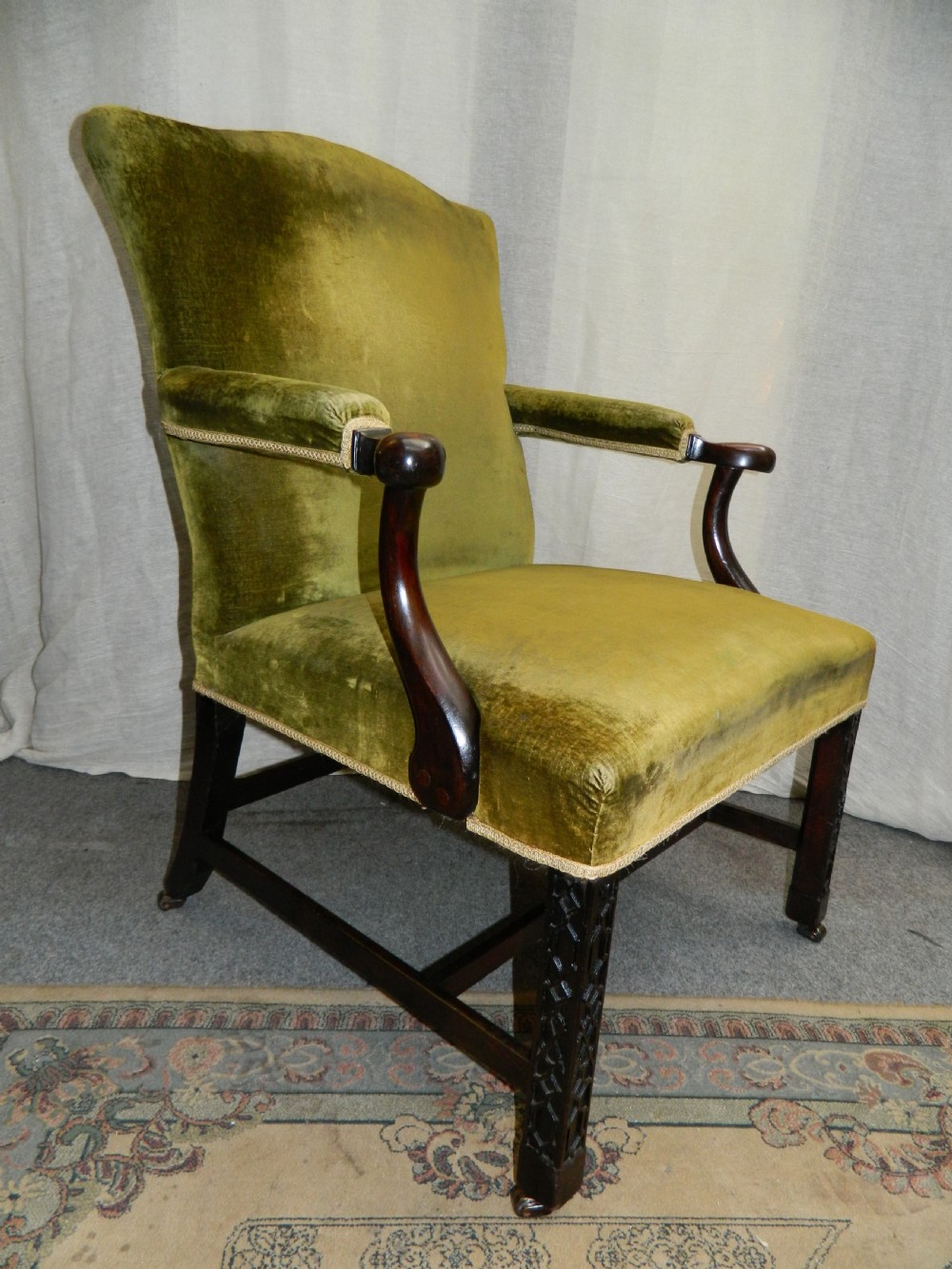 Georgian Gainsborough library chair View II