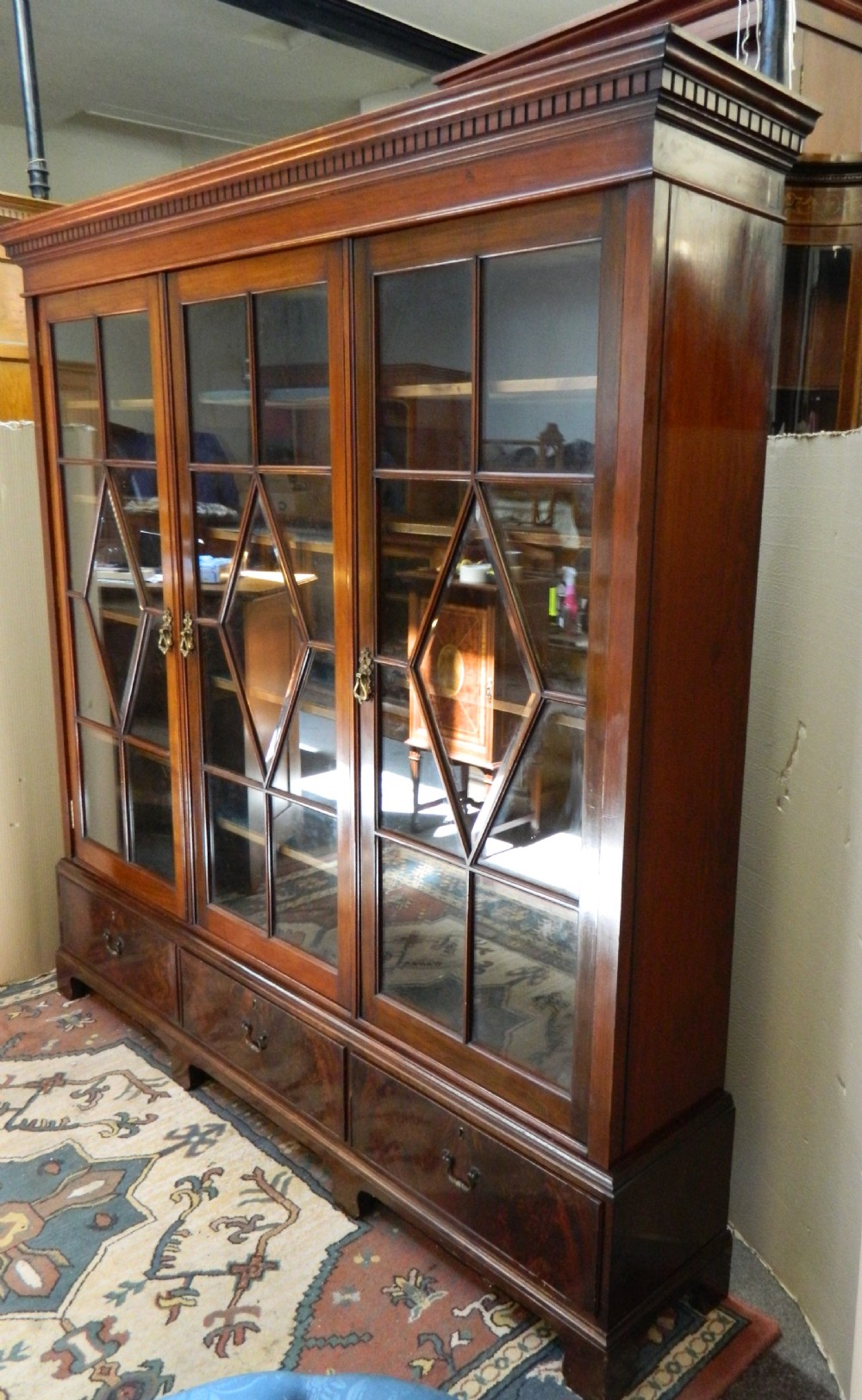 large mahogany bookcase / display cabinet View IV